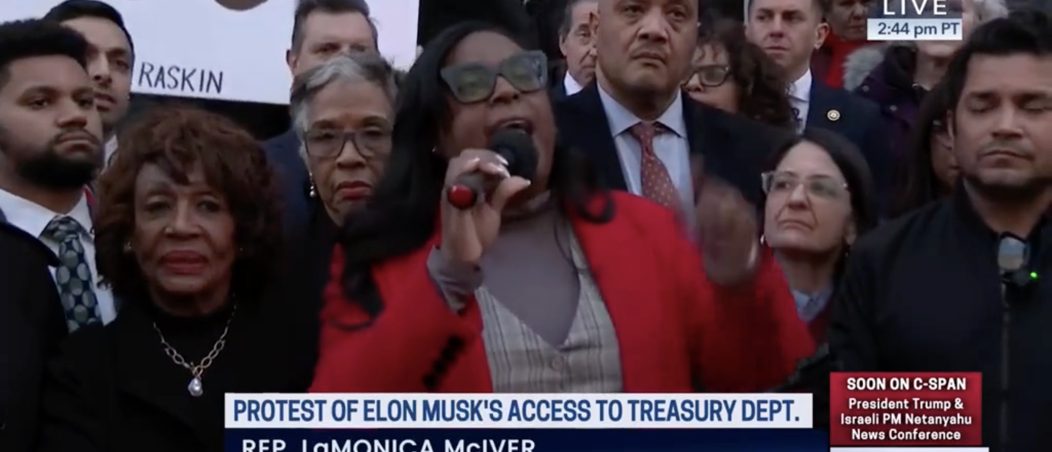 LaMonica McIver at Elon Musk Protest [Screenshot/C-SPAN]